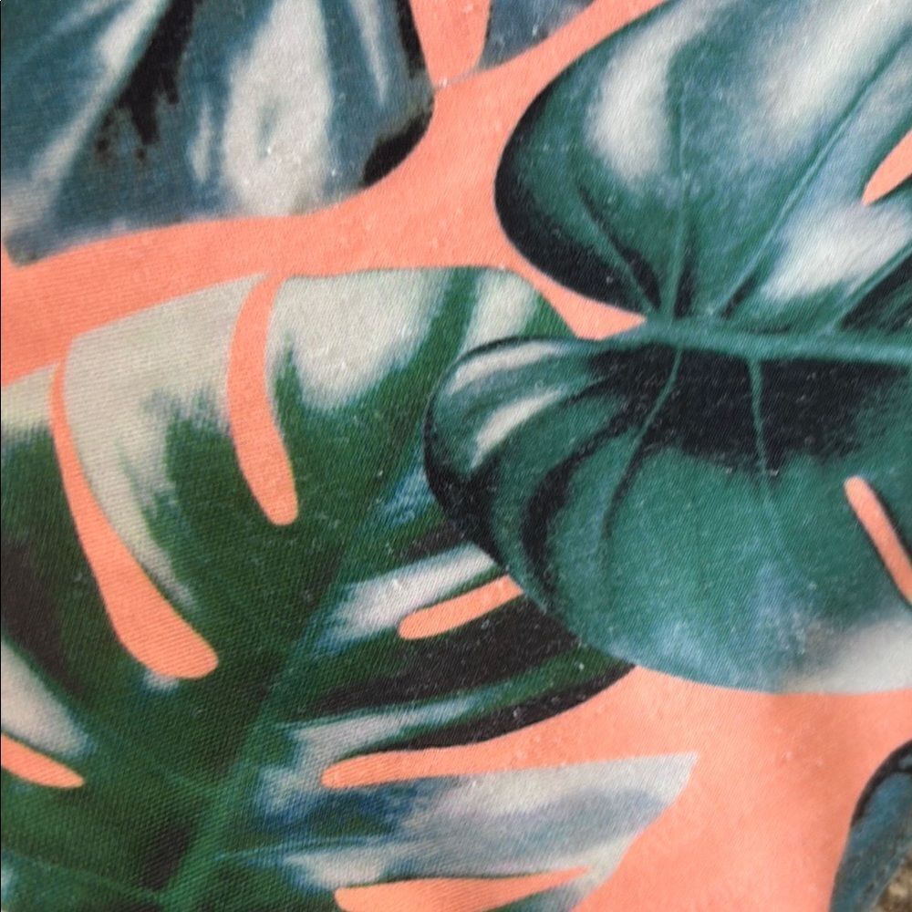 Pink Ruffle Bikini with Tropical Leaf Print - Picture 11 of 15